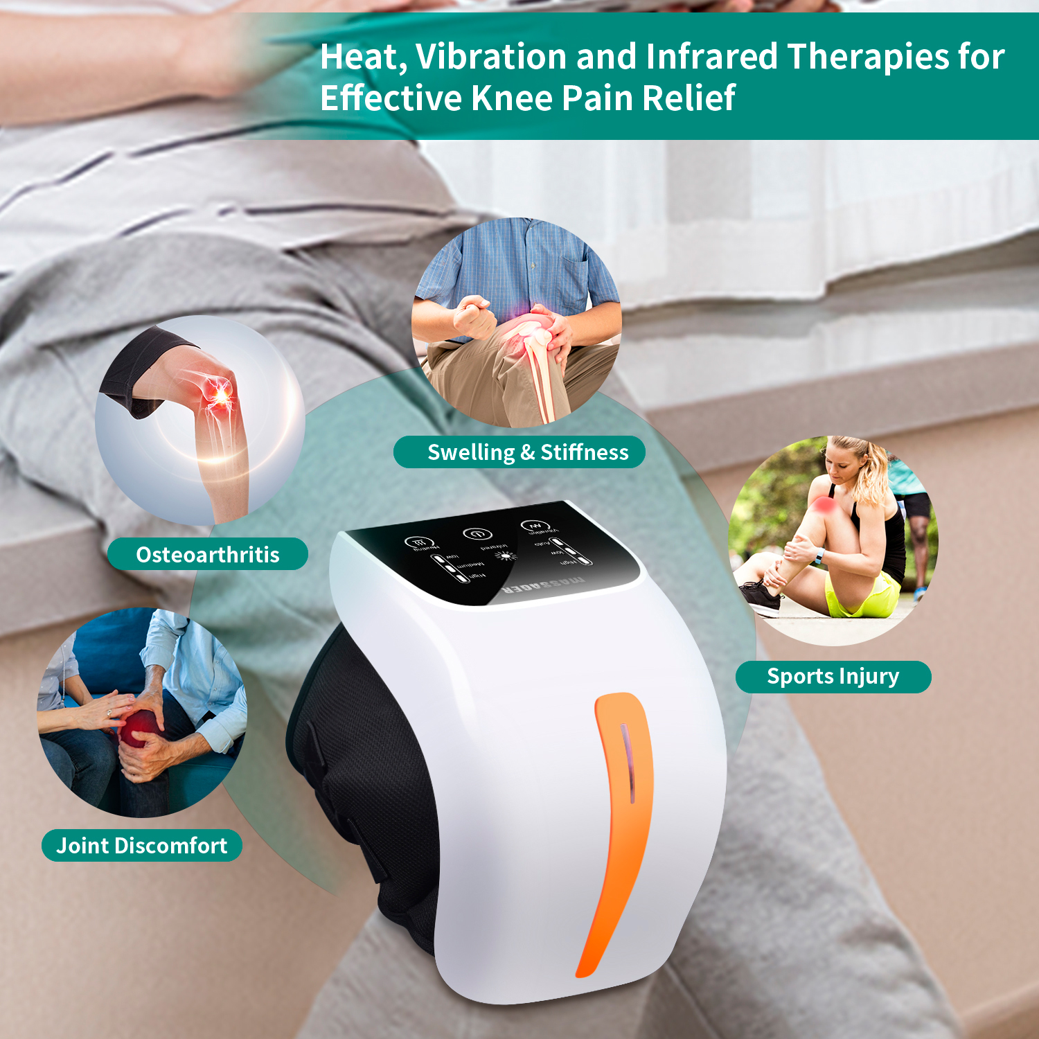 Masajeador de rodilla con bolsa de aire mecánica para la artritis